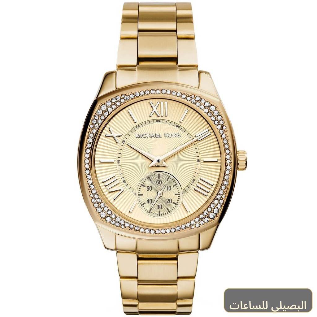 ساعة مايكل كورس برين للنساء بسوار ومينا باللون الذهبي MK6134