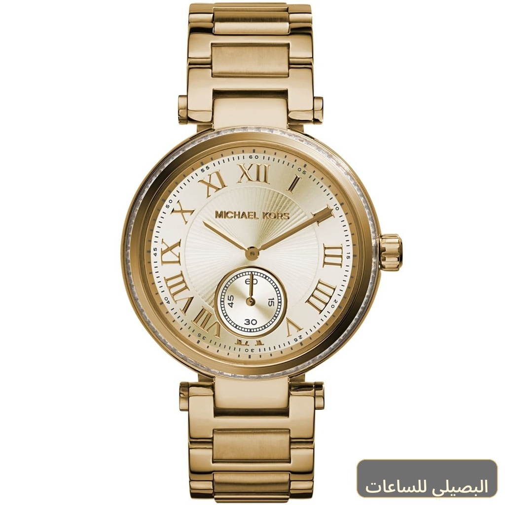 ساعة مايكل كورس سكايلر للنساء بسوار ومينا باللون الذهبي MK5867