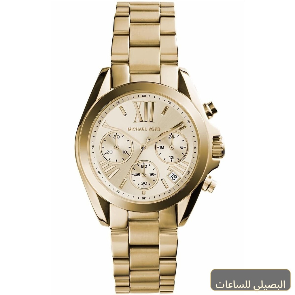 [MK5798] ساعة مايكل كورس برادشو ميني للنساء بسوار ومينا باللون الذهبي MK5798