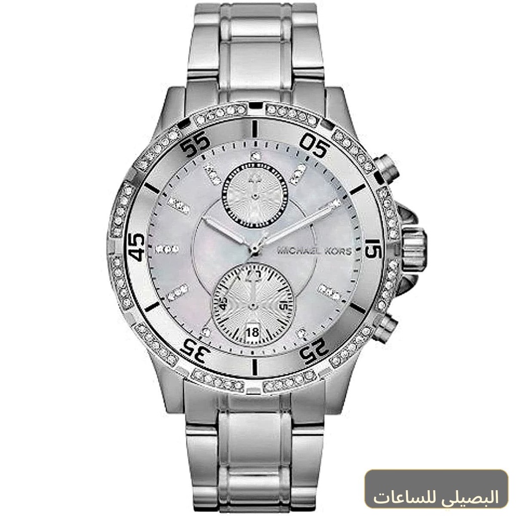 ساعة مايكل كورس جاريت للنساء بسوار وميناء باللون الفضي MK5567