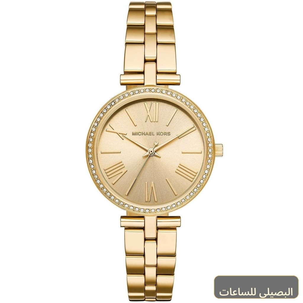 [MK3903] ساعة مايكل كورس ماسي للنساء بسوار وميناء باللون الذهبي MK3903