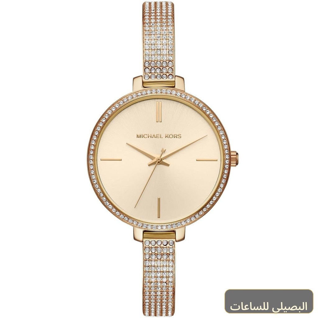 [MK3784] ساعة مايكل كورس جارين للنساء بسوار وميناء باللون الذهبي MK3784
