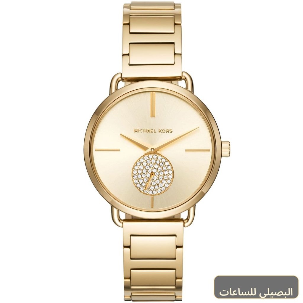 [MK3639] ساعة مايكل كورس بورتيا للنساء بسوار ومينا باللون الذهبي MK3639