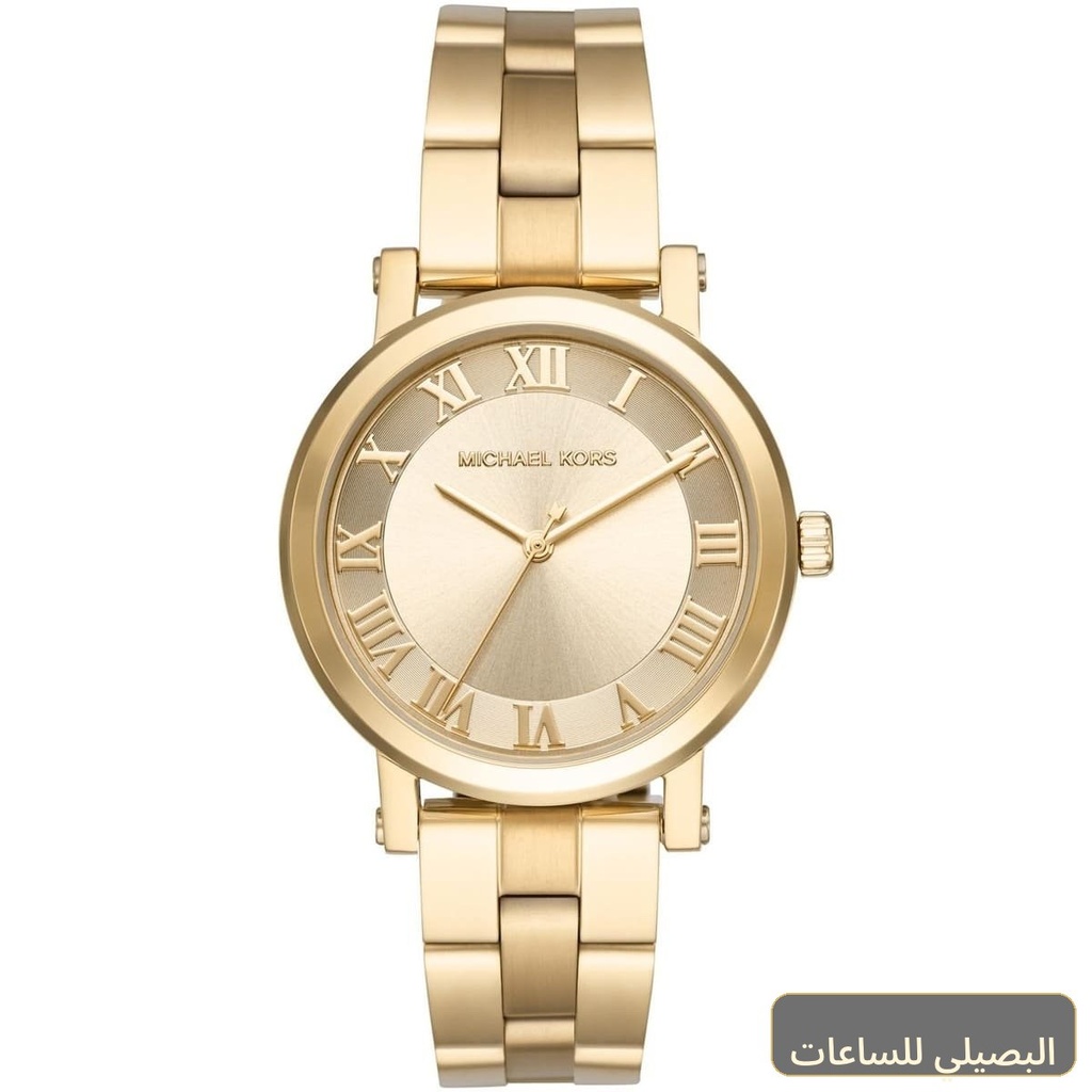 [MK3560] ساعة مايكل كورس نوري للنساء بسوار وميناء باللون الذهبي MK3560