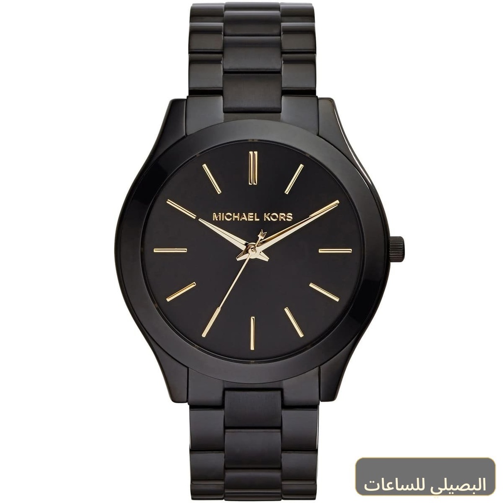 [MK3221] ساعة مايكل كورس رانواي للنساء بسوار ومينا باللون الأسود MK3221