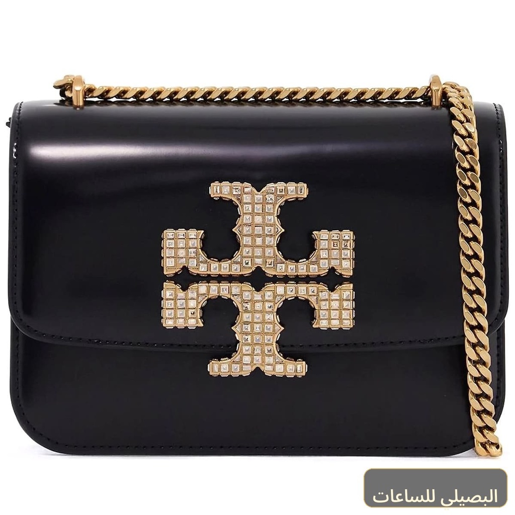 [Z4523] حقيبة كتف نسائية من توري بورش باللون الأسود جلد طبيعي