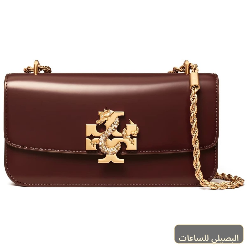[Z4524] حقيبة كتف نسائية من توري بورش باللون العنابي جلد طبيعي