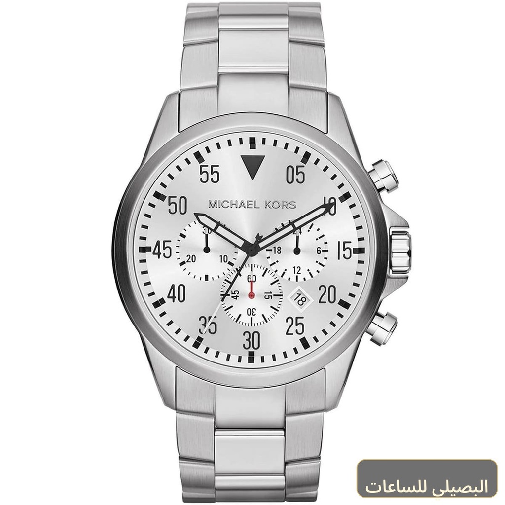 ساعة مايكل كورس جاج رجالي كرونوغراف فضي بالكامل MK8331