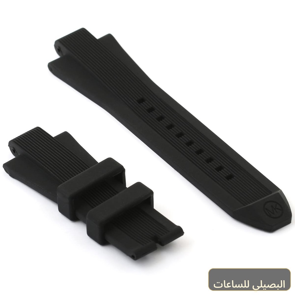 استيك ساعه مطاط اسود