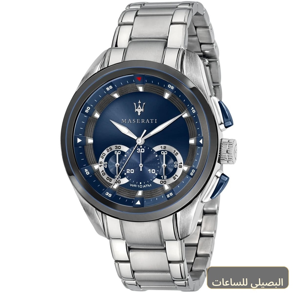 ساعة مازيراتي تراجواردو رجالي R8873612014 بمينا أزرق وسوار فضي