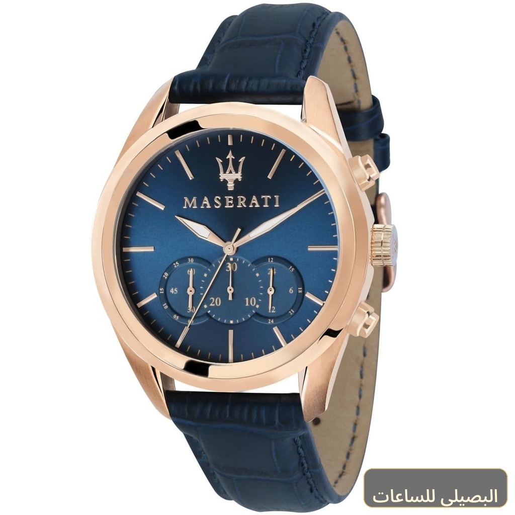 [R8871612015] ساعة مازيراتي تراجواردو رجالي R8871612015 بسير جلد أزرق