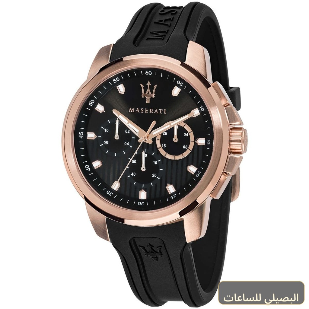 [R8851123008] ساعة مازيراتي سفيدا رجالي R8851123008 بسير مطاط أسود