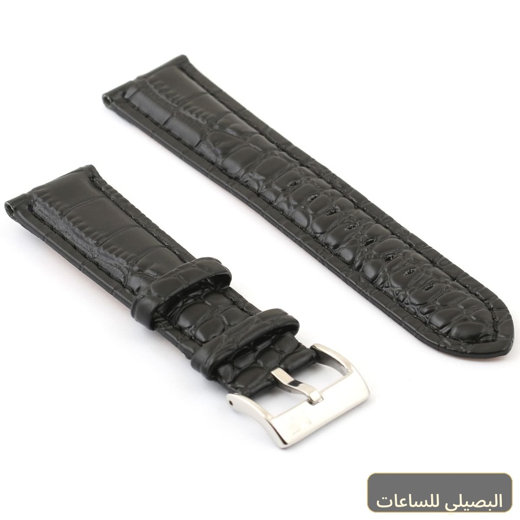 استيك ساعة جلد اسود