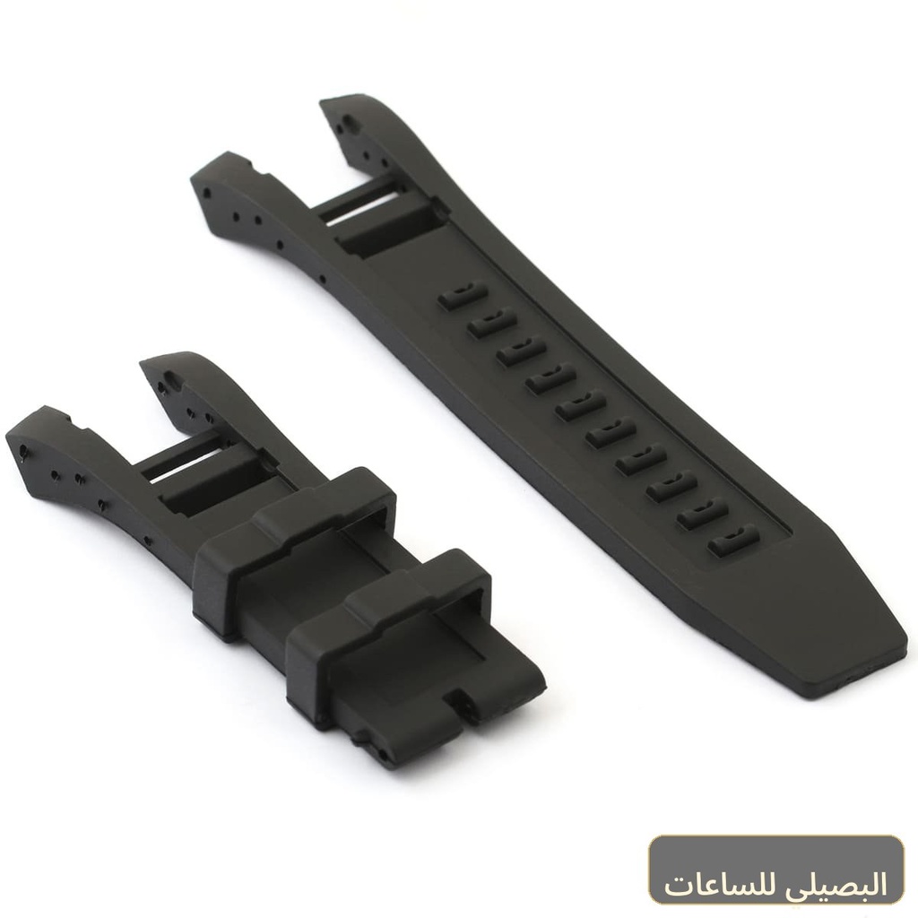 استيك ساعه مطاط اسود