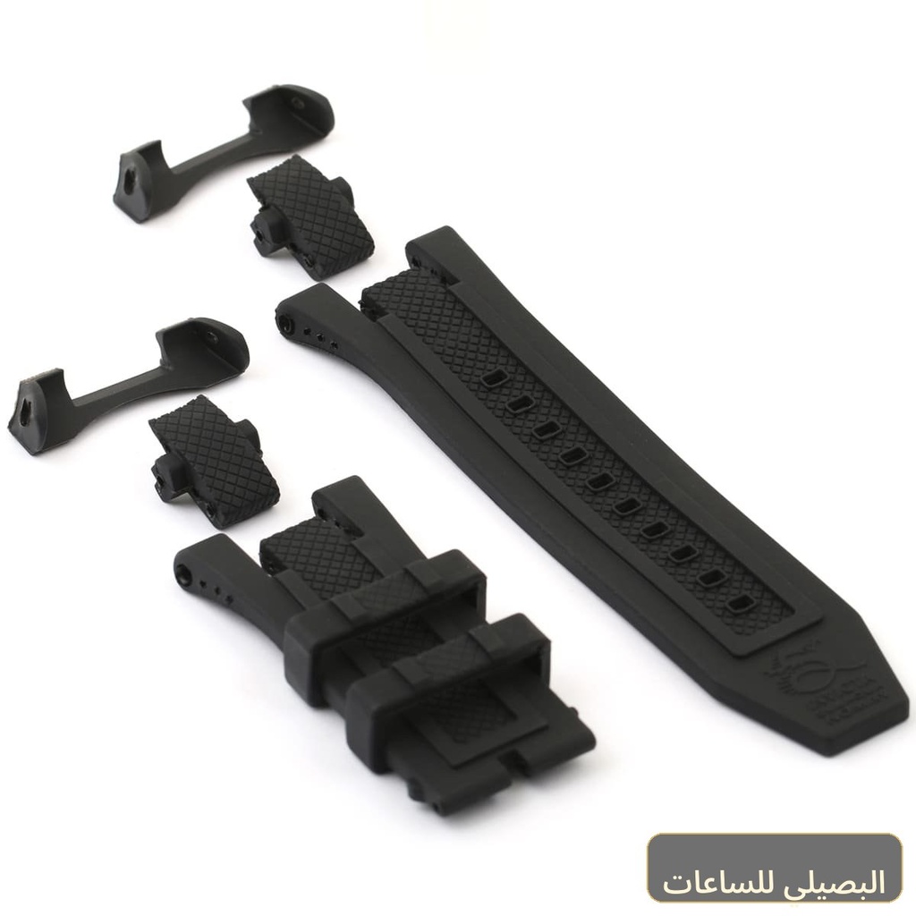 استيك ساعه مطاط اسود