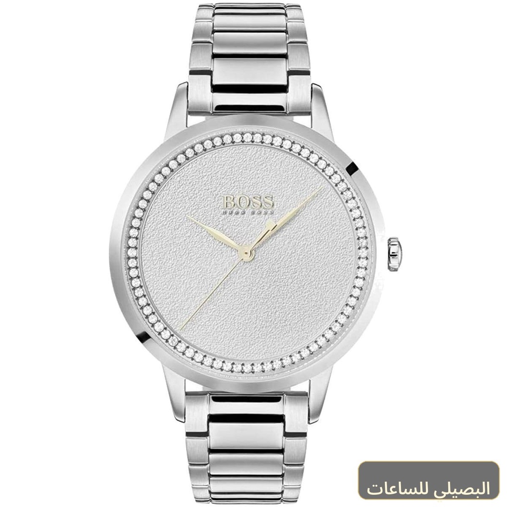 [1502462] ساعة هوغو بوس توايلايت للنساء 1502462 بسوار فضي ونظام كوارتز