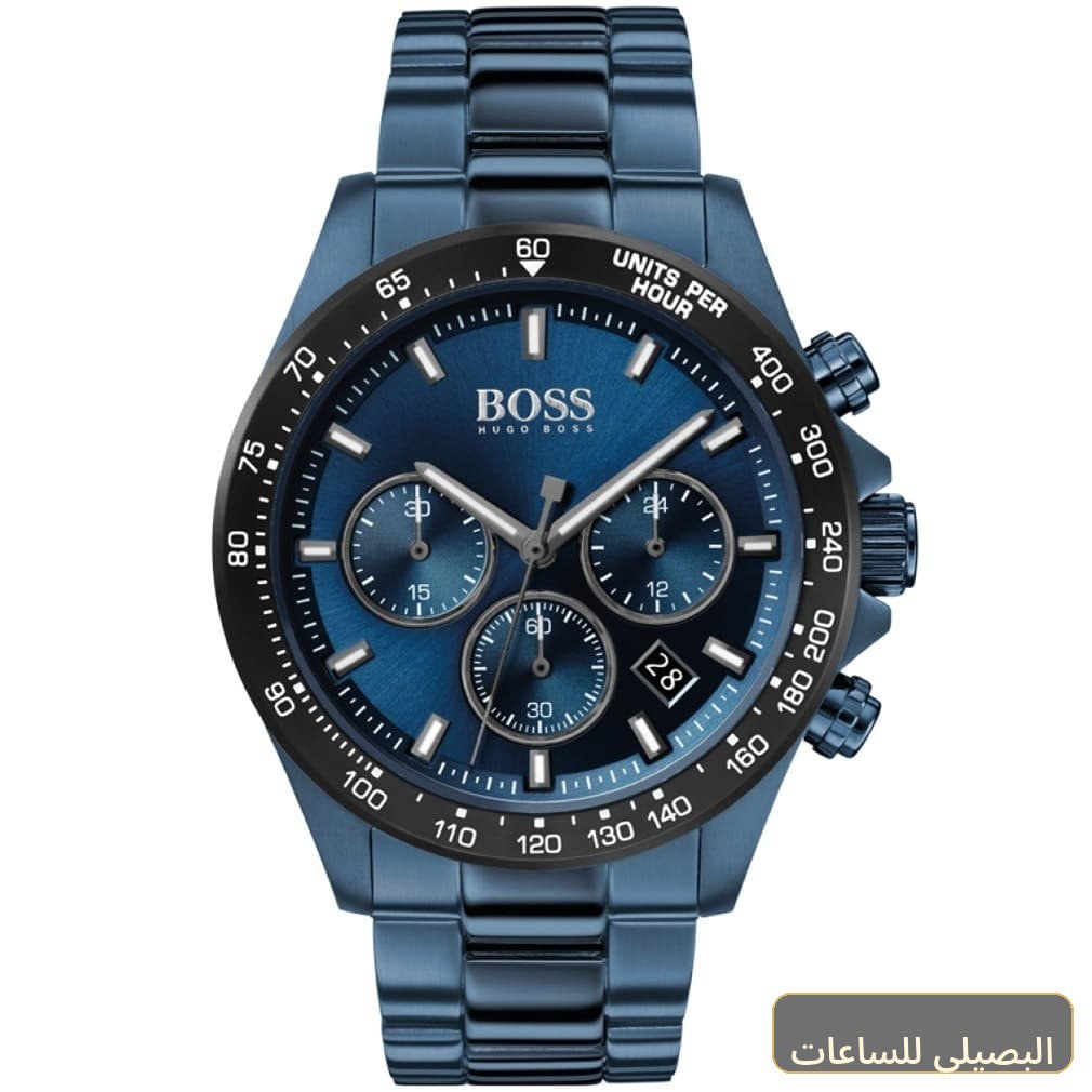 ساعة هوغو بوس هيرو سبورت للرجال 1513758 بمينا وسوار أزرق