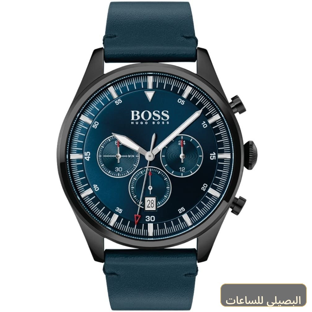 ساعة هوغو بوس بايونير رجالي بسير جلد أزرق 1513711