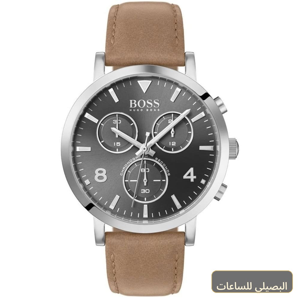 ساعة هوغو بوس سبيريت رجالية بسير جلد بني ومينا أسود 1513691