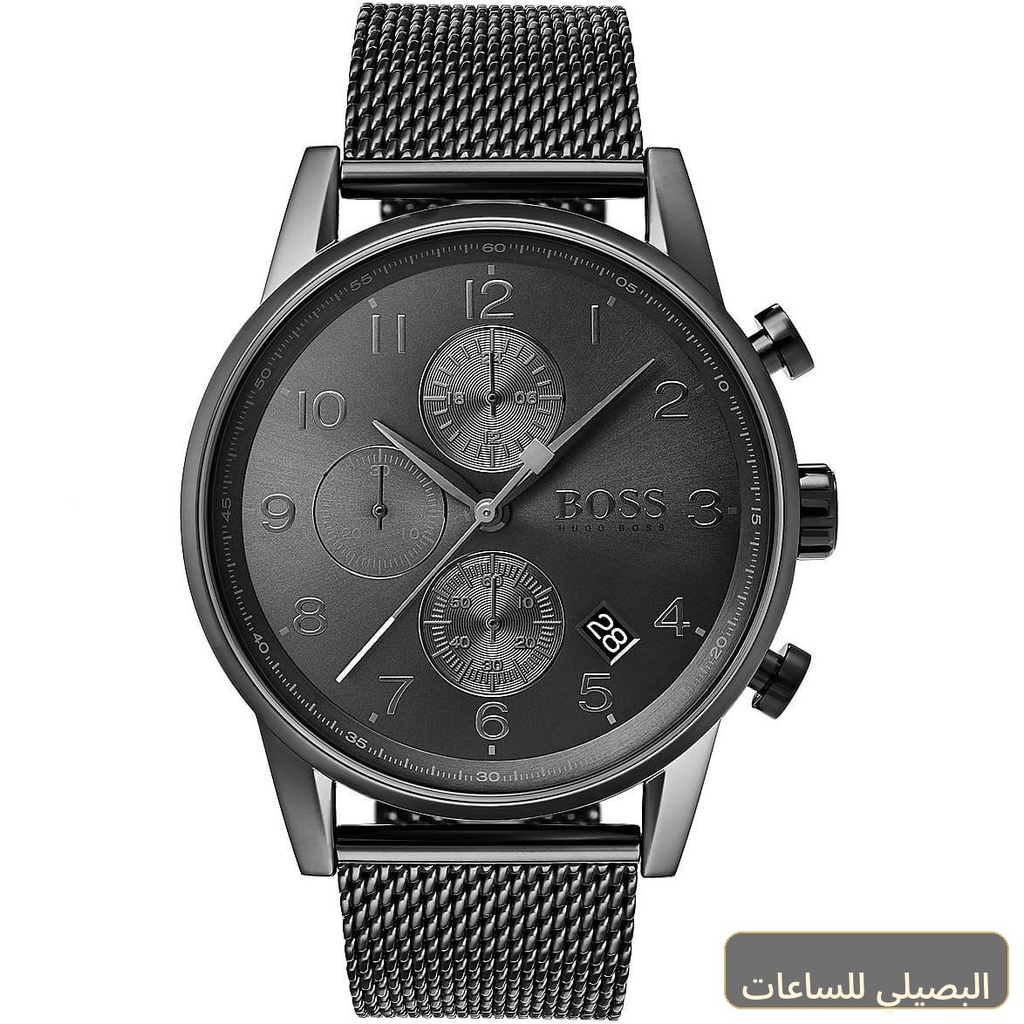 ساعة هوغو بوس نافيجيتور رجالية بسوار ستانلس ستيل رمادي
