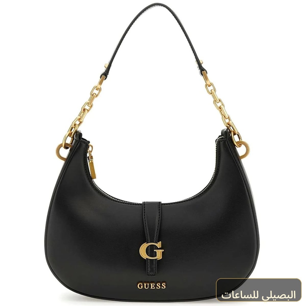 حقيبة كتف نسائية من جيس بلون أسود جلد طبيعي