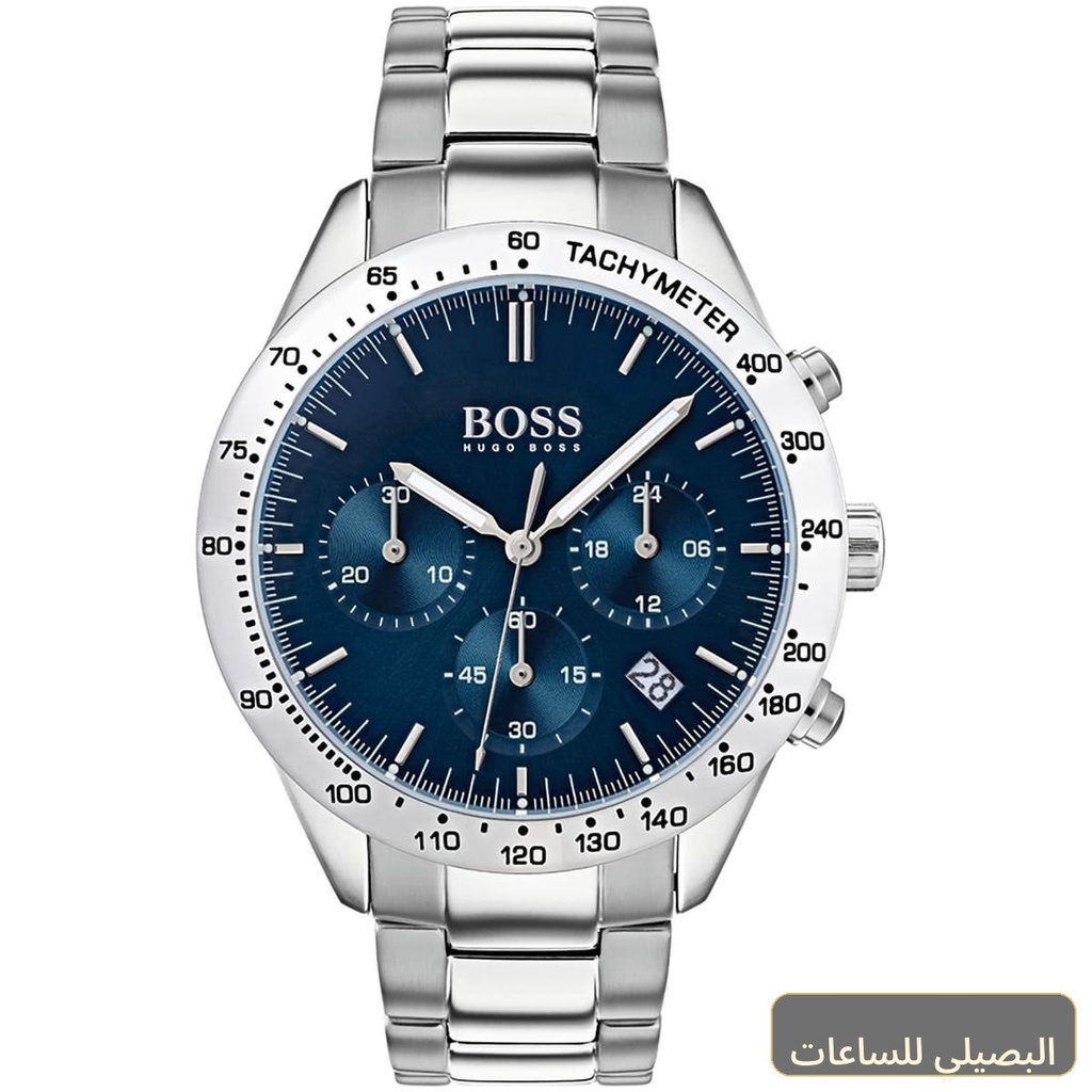 ساعة هوغو بوس تالنت للرجال بسوار فضي ومينا أزرق 1513582
