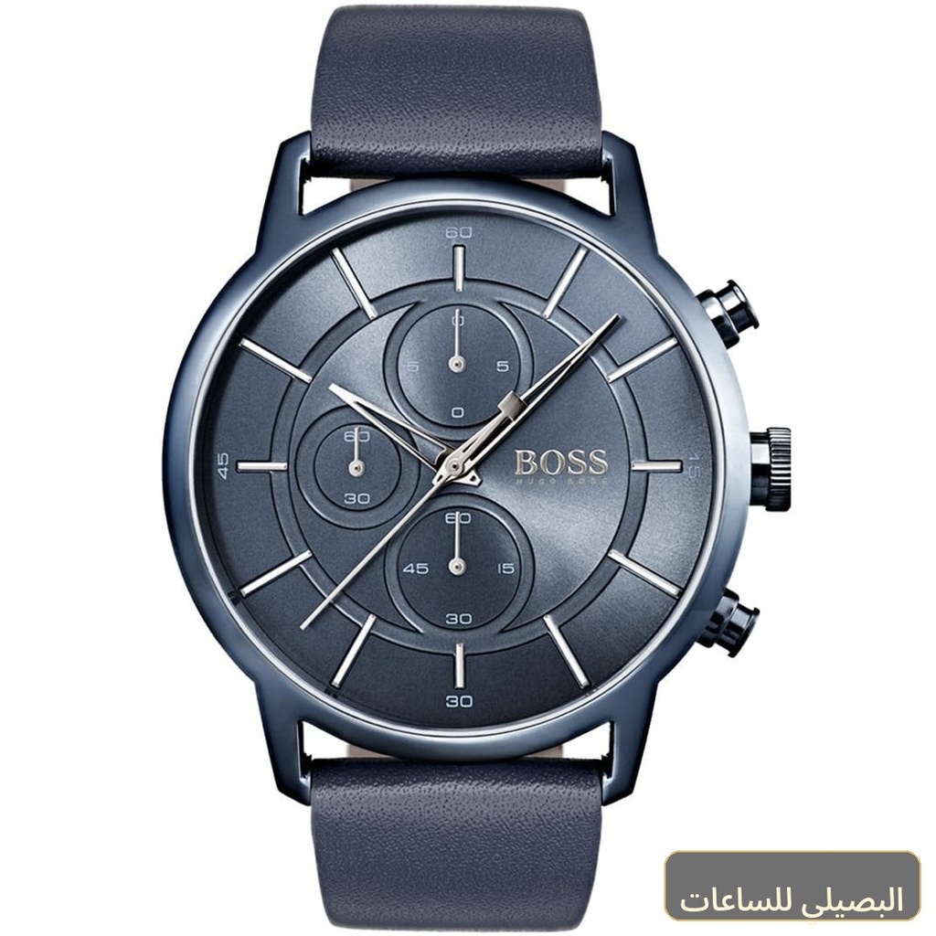 [1513575] ساعة هوجو بوس اركيتيكيتشرال للرجال بسوار جلد أزرق 1513575