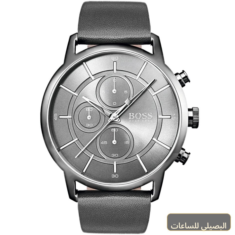 [1513570] ساعة هوجو بوس آركيتيكيتشرال رجالي بسير جلد رمادي 1513570
