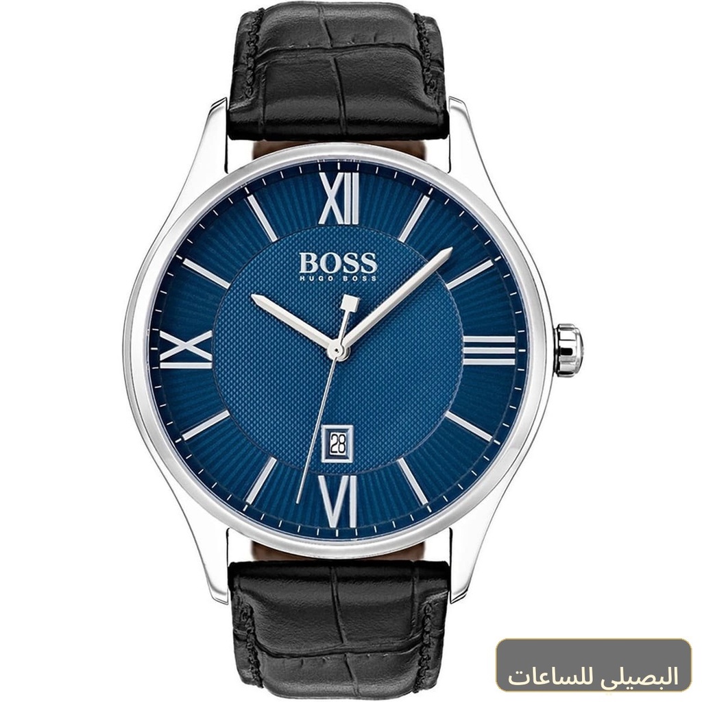 ساعة هوغو بوس جوفرنر رجالي بسير جلد أسود ومينا أزرق 1513553