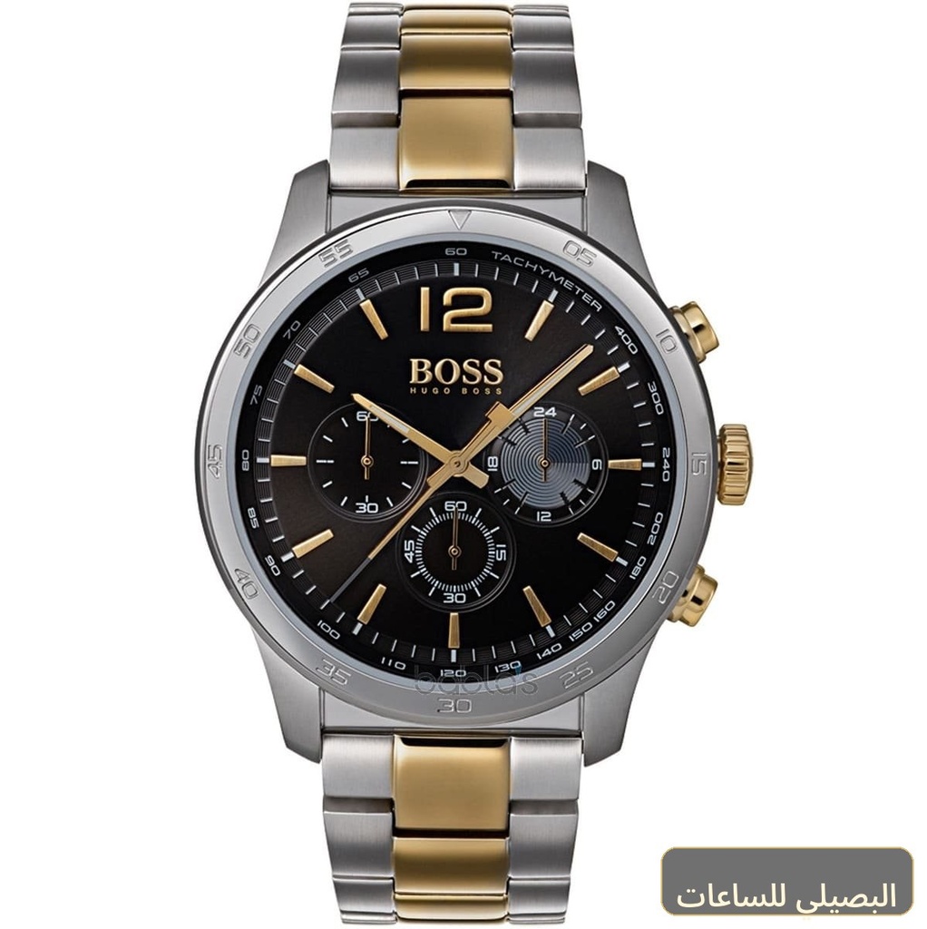 [1513529] ساعة هوجو بوس بروفيشنال رجالي بسوار فضي وذهبي 1513529