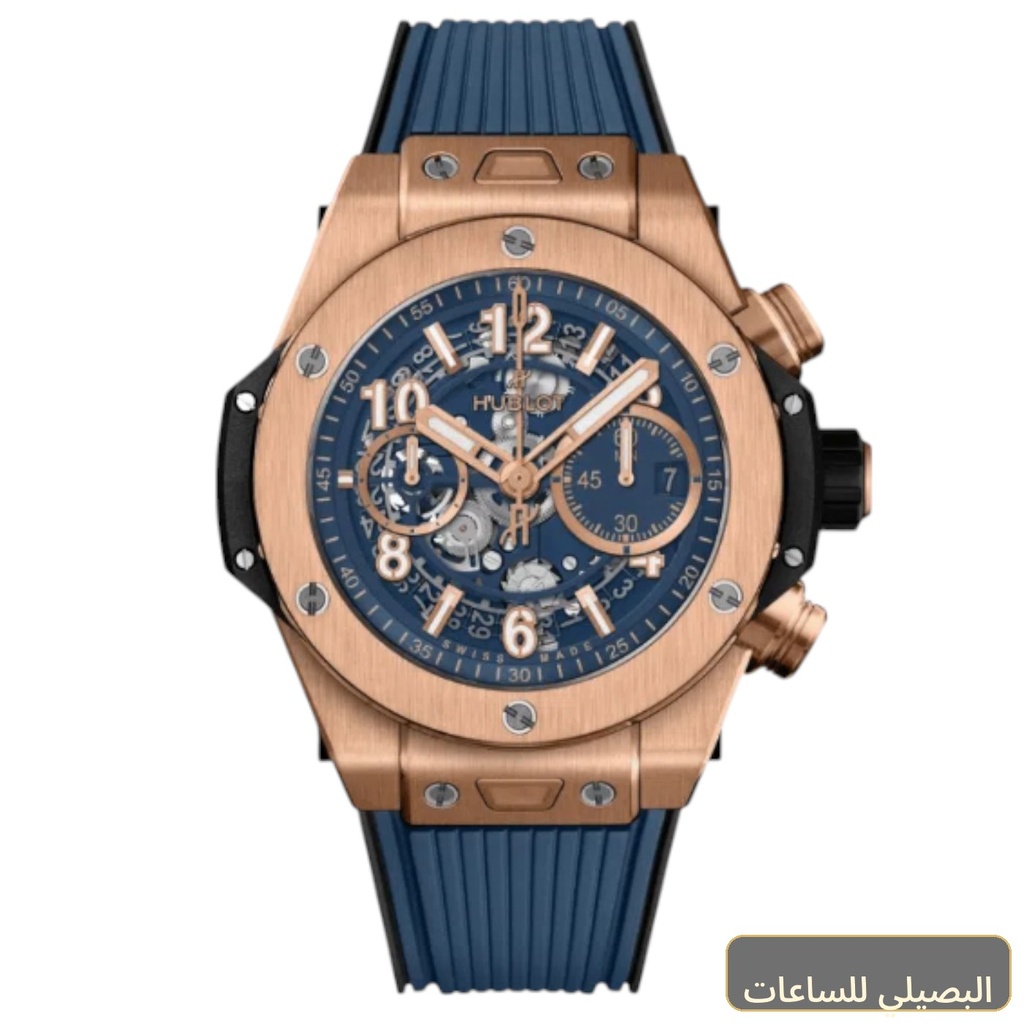 [70572] ساعة هوبلت بيج بانج ميرور أوريجنال للرجال بسير أزرق ونظام كوارتز