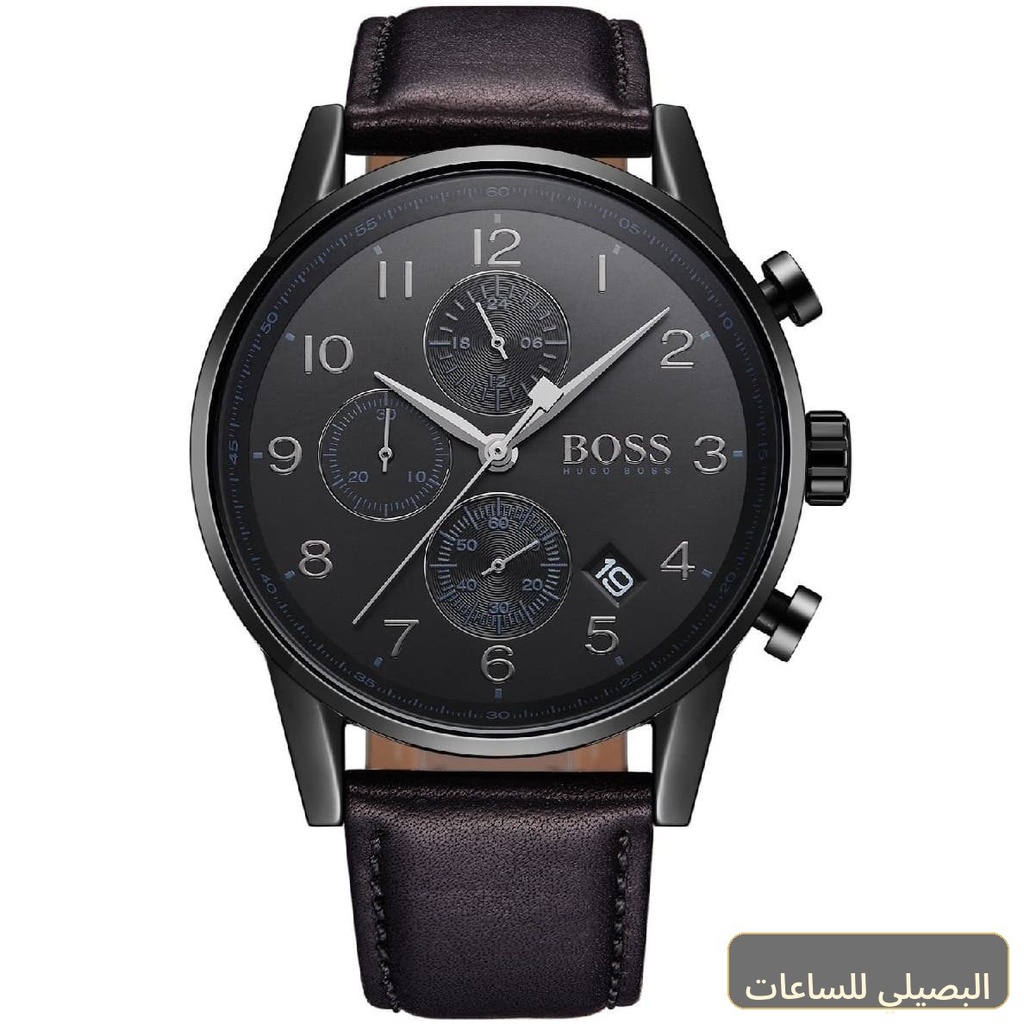 ساعة هوجو بوس نافيجيتور للرجال بسير جلد أسود 1513497