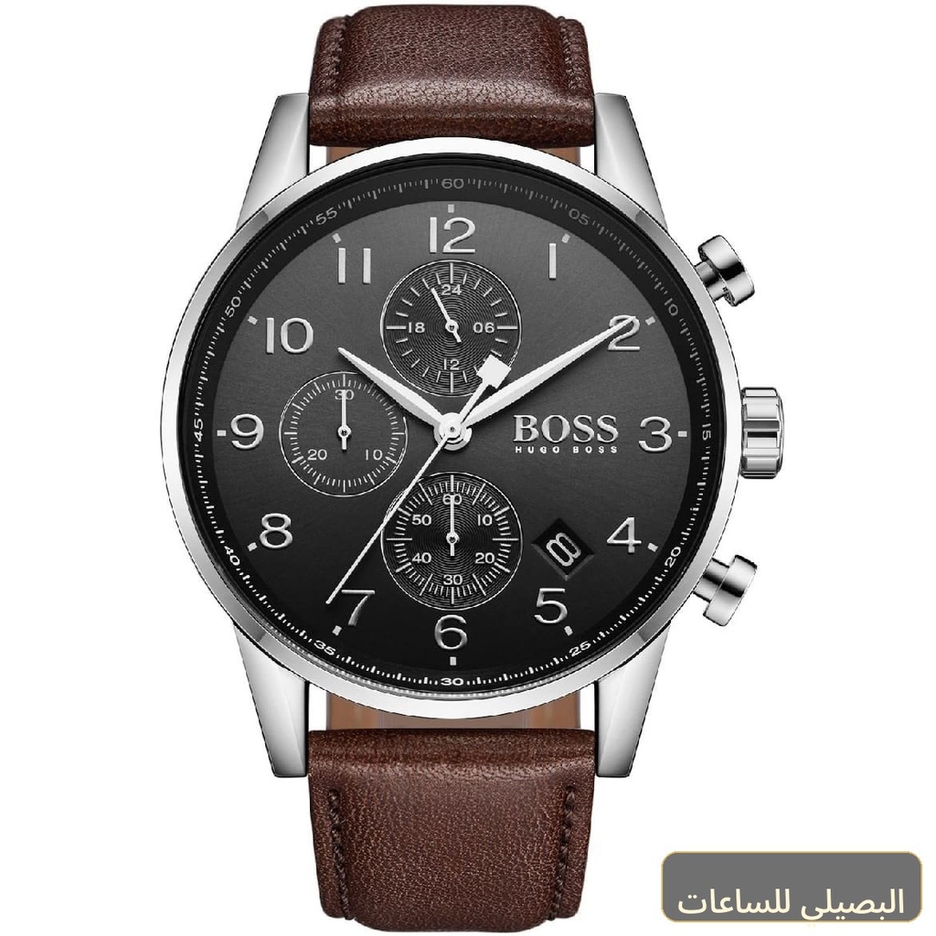 ساعة هوغو بوس نافيجيتور للرجال بسوار جلدي بني 1513494