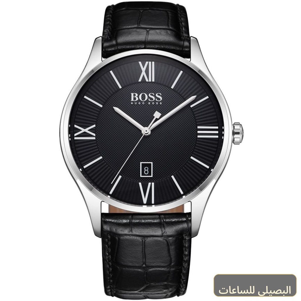 ساعة هوغو بوس جوفرنر رجالي بسوار جلد أسود 1513485