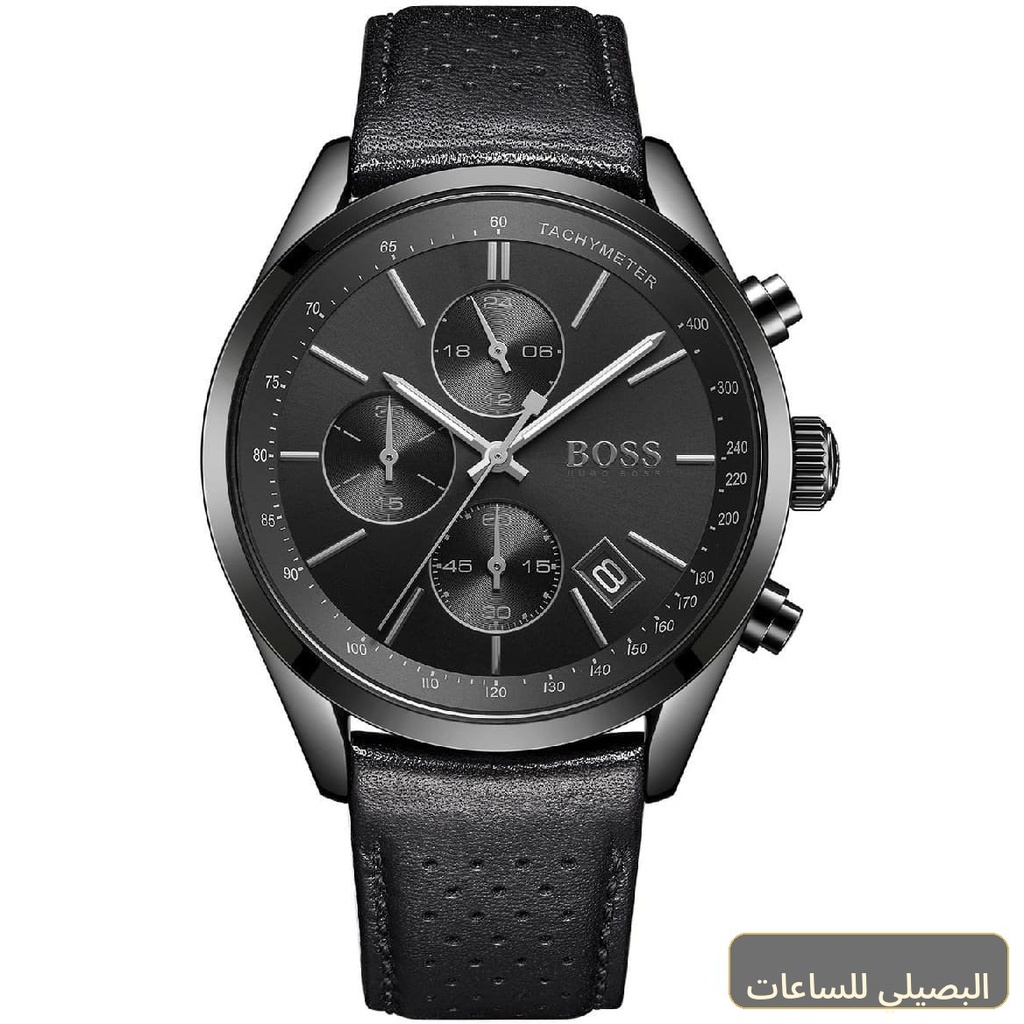 ساعة هوجو بوس جراند بركس رجالي بسير جلد أسود 1513474