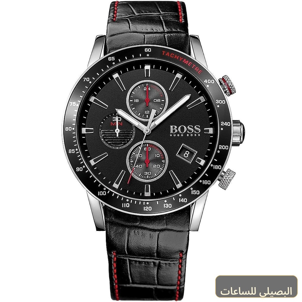 [1513390] ساعة هوجو بوس رافال رجالي بسير جلد أسود 1513390