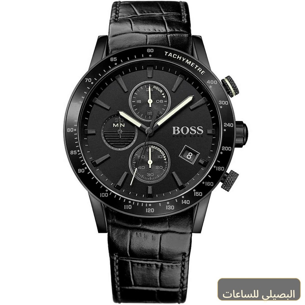 ساعة هوجو بوس رافال رجالي بسير جلد أسود 1513389