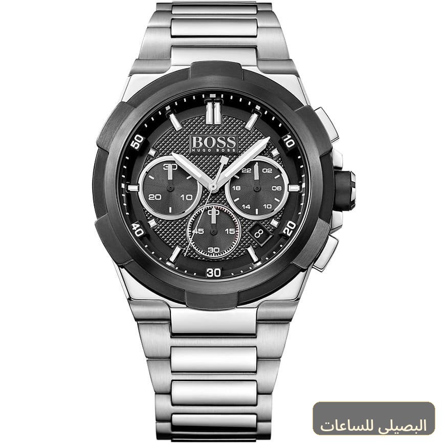 [1513359] ساعة هوغو بوس سوبر نوفا رجالي بسوار فضي ومينا أسود 1513359
