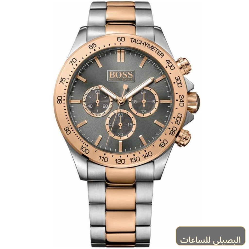 [1513339] ساعة هوجو بوس ايكون رجالي بسوار فضي ونحاسي 1513339