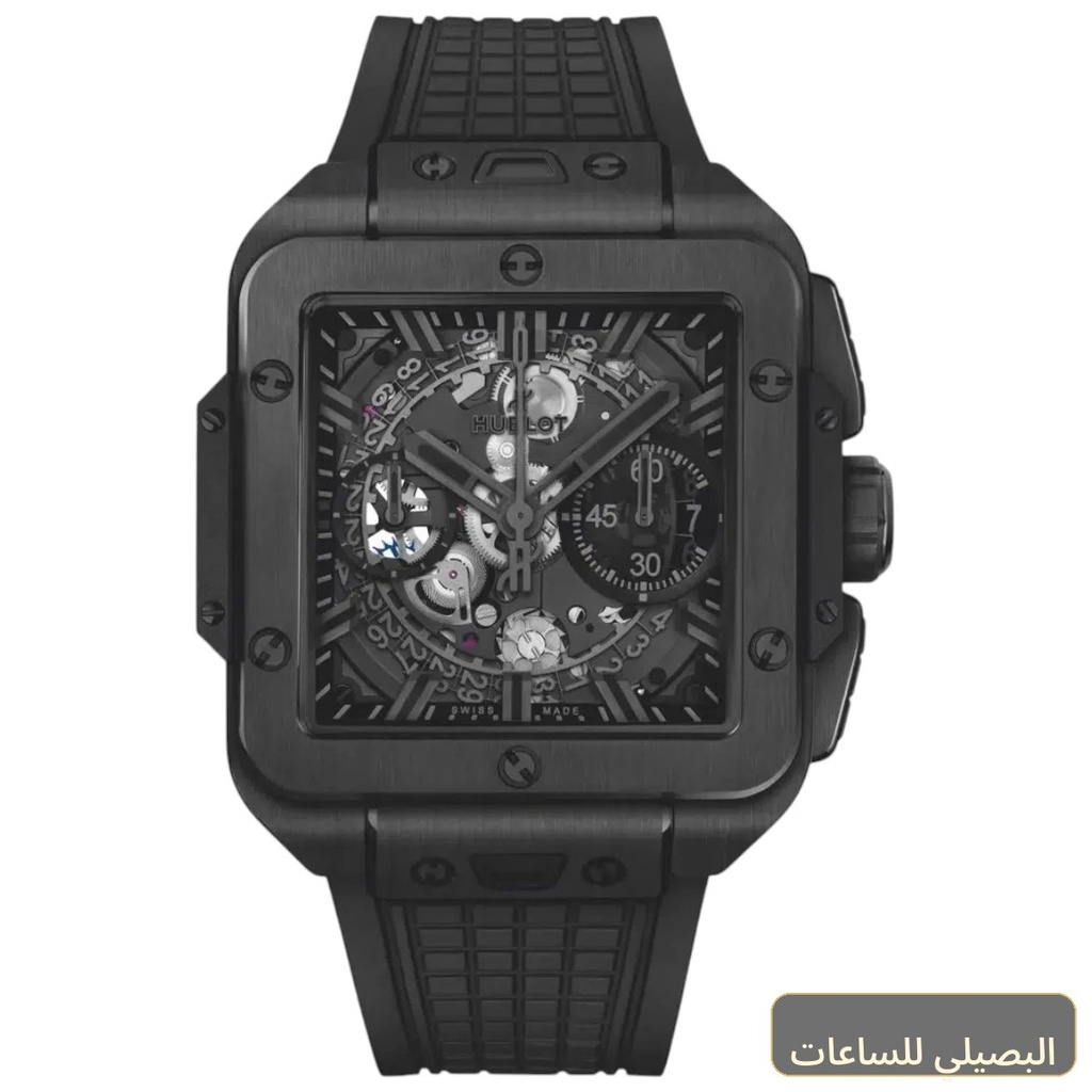 [70557] ساعة هوبلت اسبريت بيج بانج ميرور اوريجينال للرجال بسير أسود ونظام كوارتز