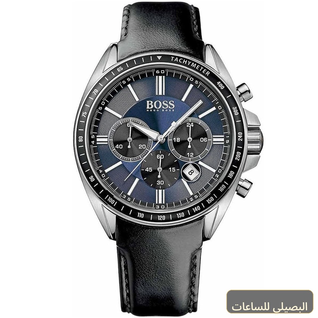 [1513077] ساعة هوغو بوس درايفر رجالي بسوار جلد أسود ومينا أزرق 1513077