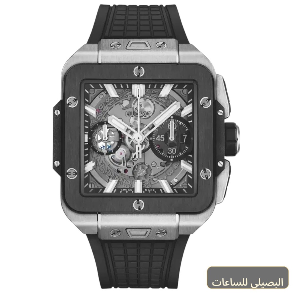 [70554] ساعة هوبلت اسبريت بيج بانج ميرور اوريجينال للرجال بسير أسود ونظام كوارتز