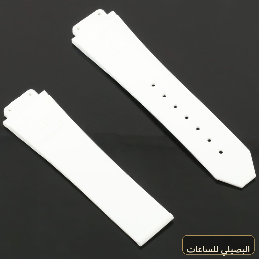 استيك ساعة هابلوت للنساء بلون ابيض من المطاط