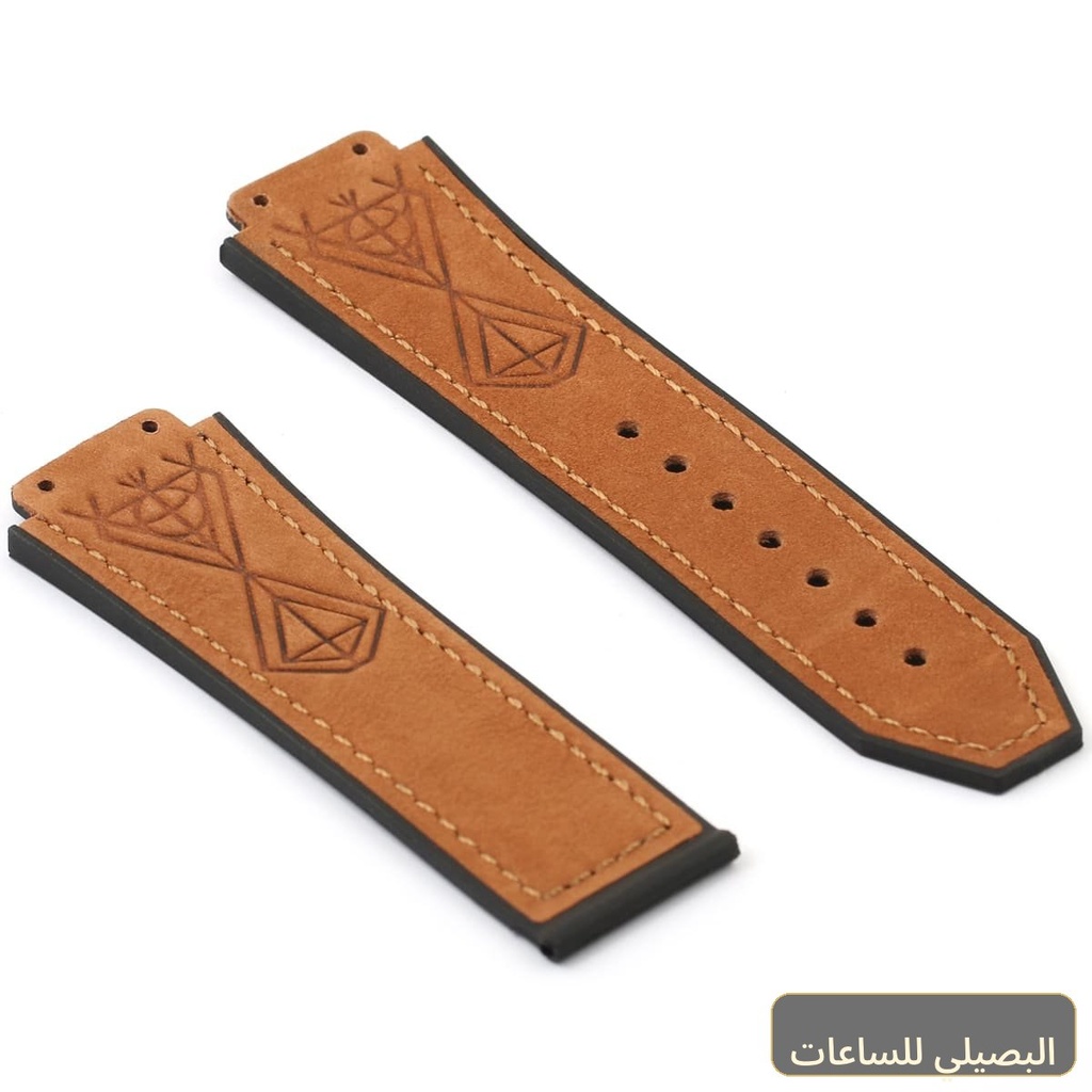 استيك ساعه مطاط بني