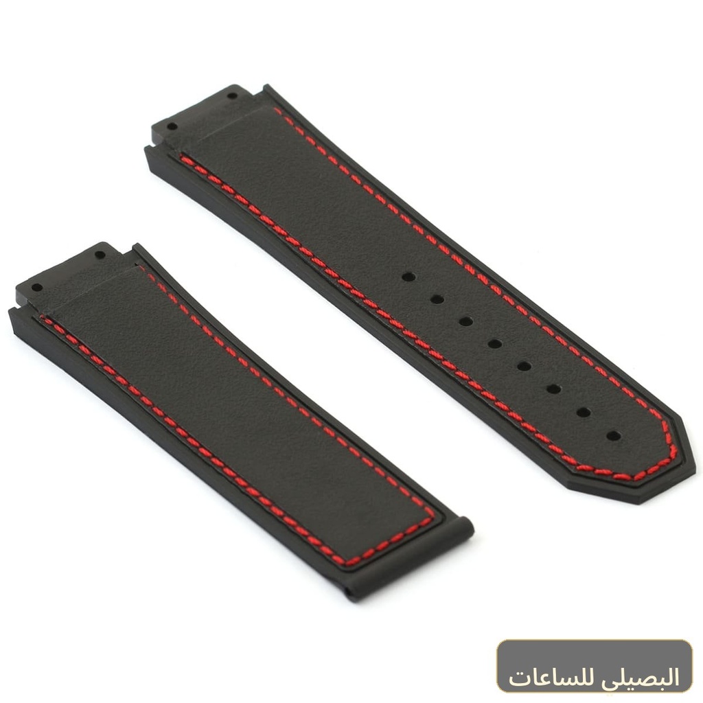 استيك ساعه مطاط اسود