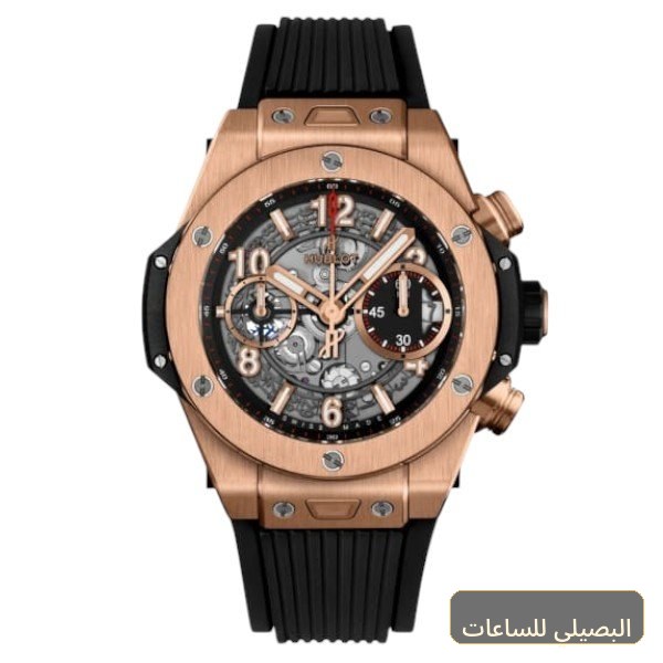 [70546] ساعة هوبلت بيج بانج ميرور أوريجنال للرجال بسير أسود ونظام كوارتز
