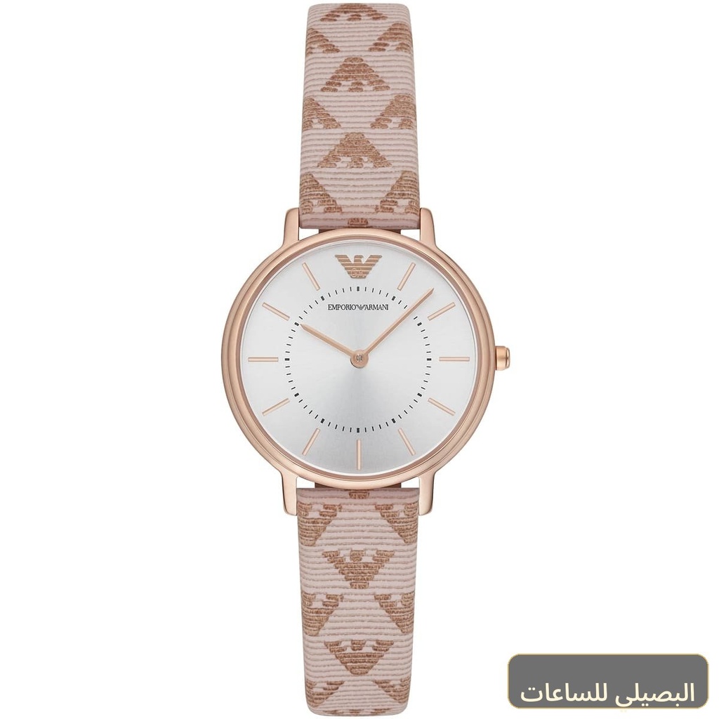[826365753b96] ساعة امبوريو ارماني كابا للنساء AR11008 بمينا ذهبي وسير جلد بيج