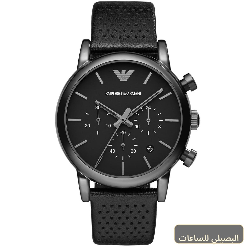 [43fb79cd9395] ساعة امبوريو ارماني لويجي للرجال AR1737 بسير جلد أسود