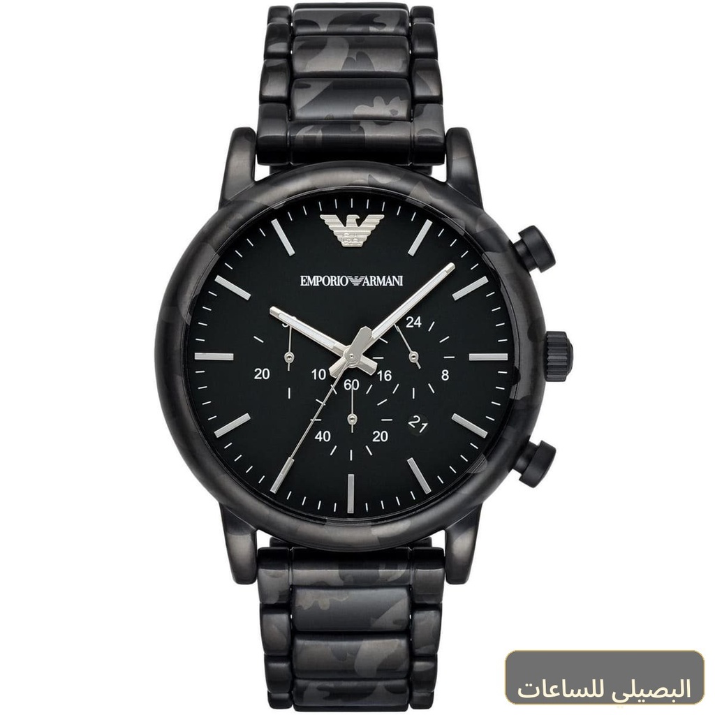 ساعة امبوريو ارماني لويجي للرجال AR11045 ستانلس ستيل أسود