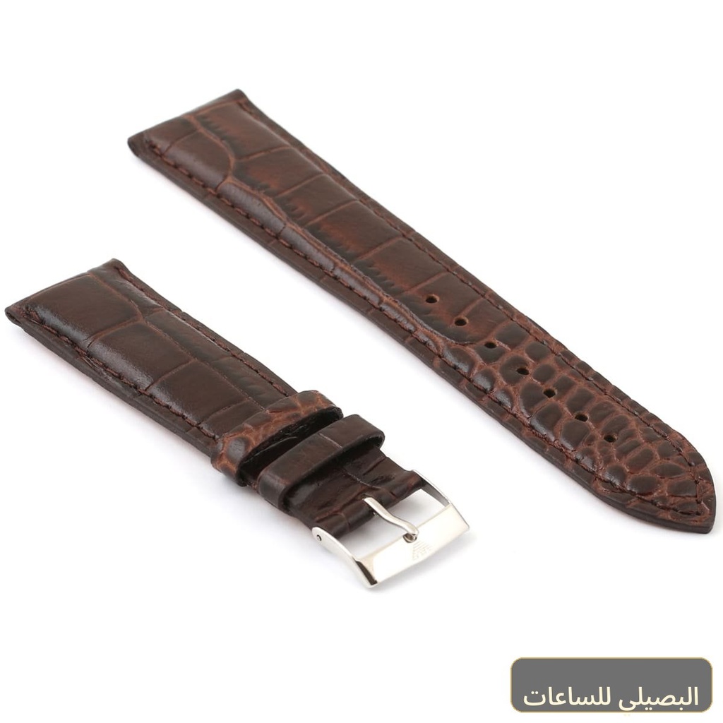 استيك ساعه جلد بني